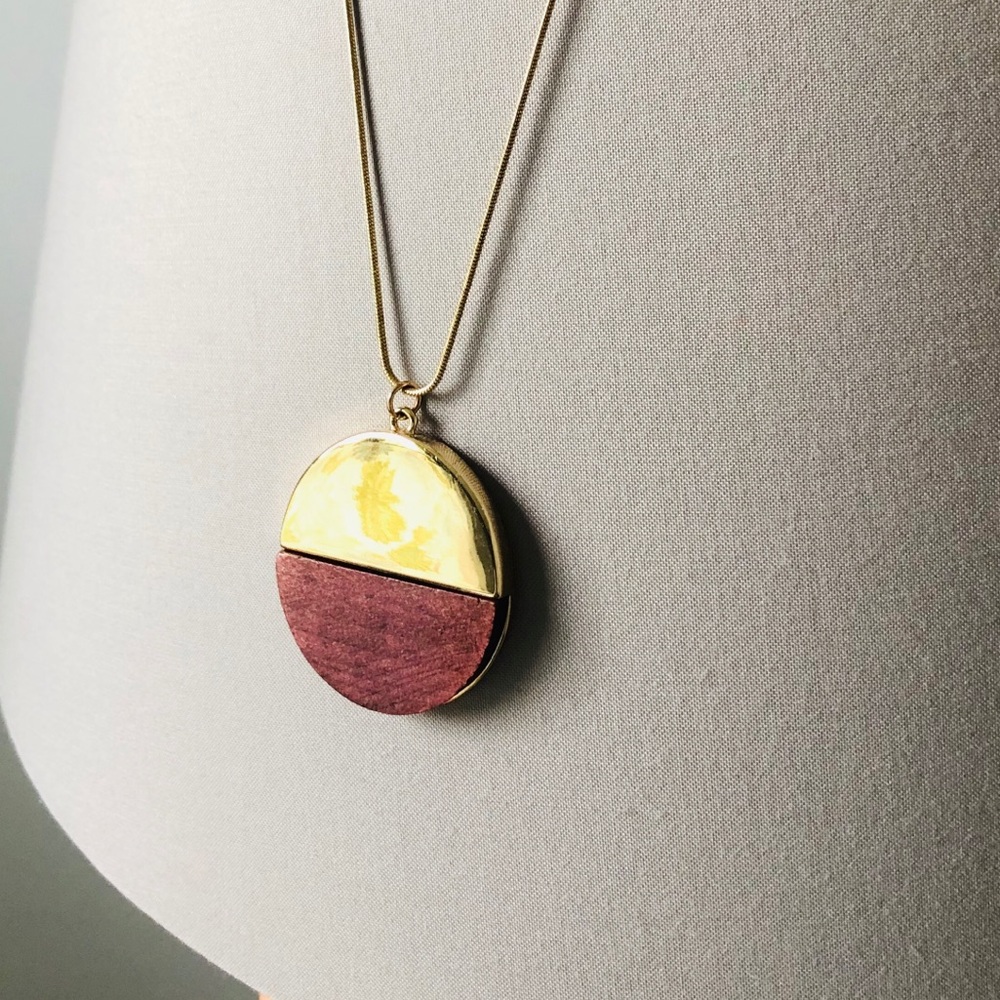 Gold and Wood Necklace